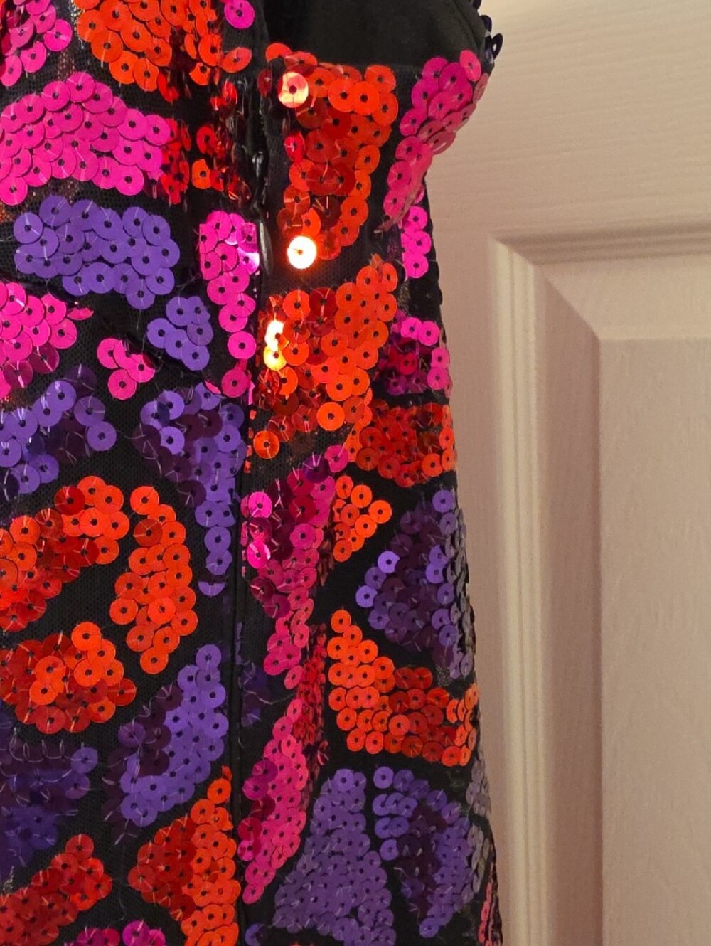 Hutch Sequin Midi Slip Dress in Purple and Pink-Red Mix - Picture 5 of 7